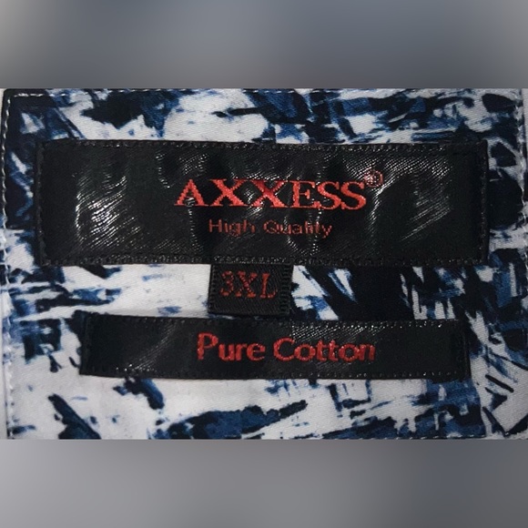 🎈AXXESS Men Dress Shirt Pure Cotton Button Front Long Sleeve 3XL - Picture 5 of 6